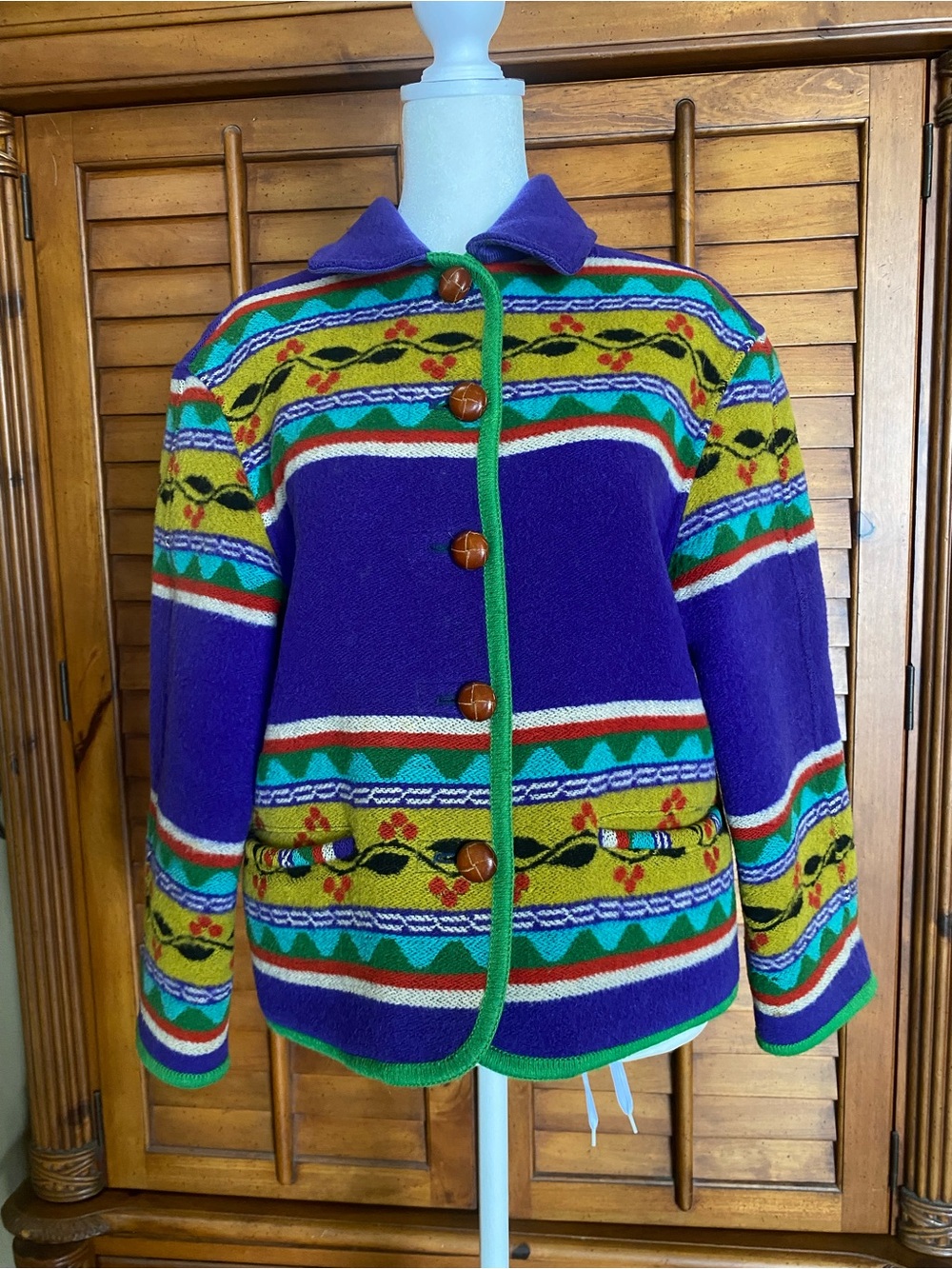 United Colors Of Benetton Purple Base/ multicolor, horizontal bands 100 % Wool